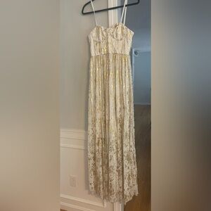 Alice + Olivia gold & white Maxi dress